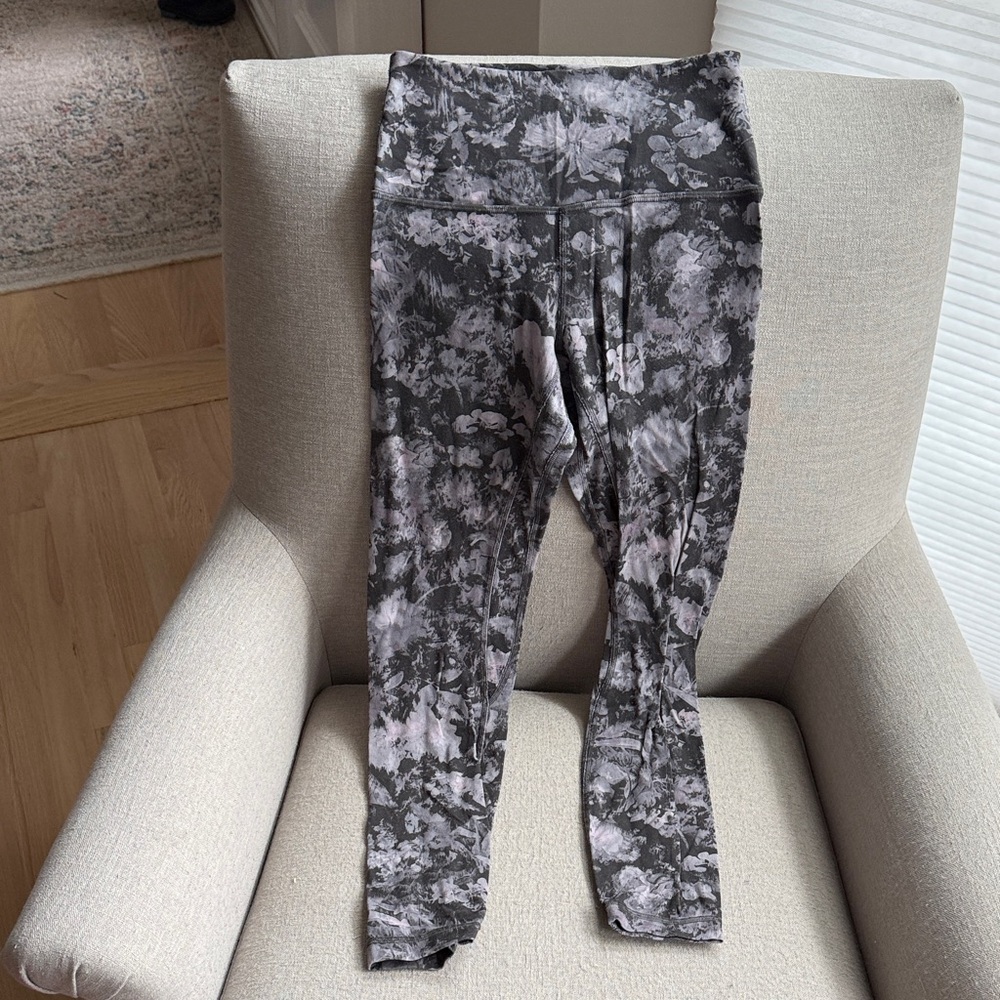 lululemon athletica Kids Floral Leggings - Black and Gray